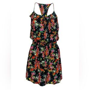Parker Multicolor Floral and Black Dress